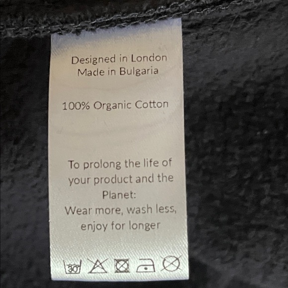 Saint + Sofia Organic Cotton Biker Jacket in Navy Red/Orange Stripe US 18 - Picture 11 of 14